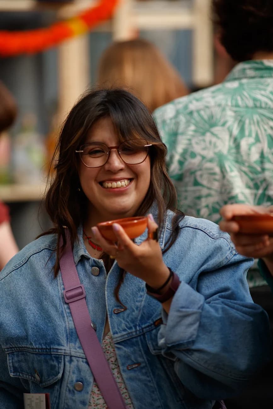 A guest enjoying a tasting